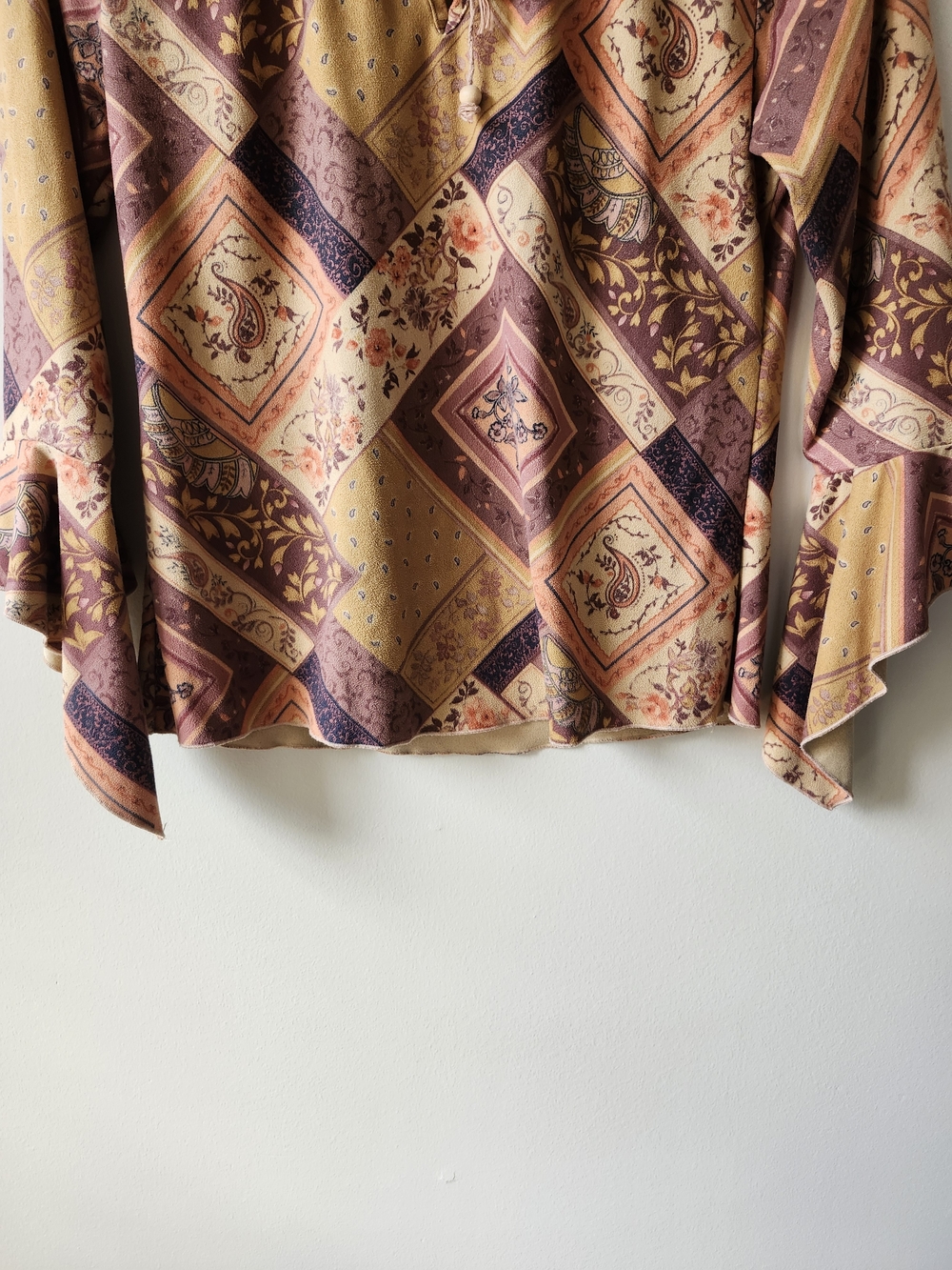 Boho Paisley Patchwork Peasant Top - Picture 6 of 9